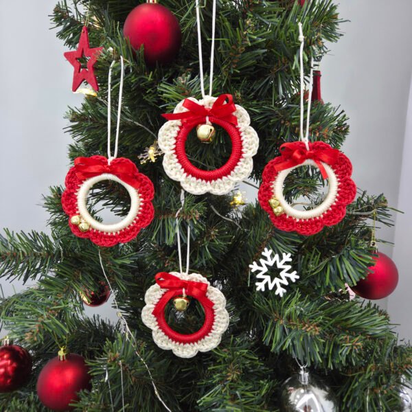 canli-noel-agaci-susu-4lu-kirmizi-ve-beyaz-2 Çanlı Noel Ağacı Süsü (4'lü) Kırmızı & Beyaz