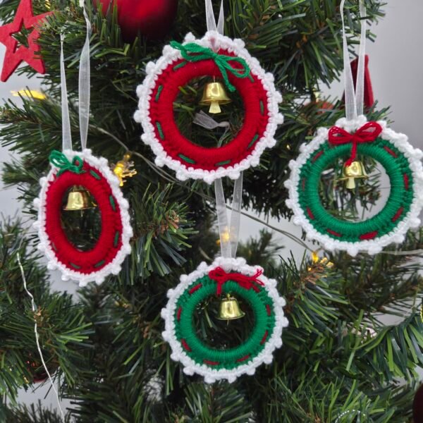 cin-cin-noel-agaci-susu-4lu-kirmizi-ve-yesil-1 Çın Çın Noel Ağacı Süsü (4'lü) Kırmızı & Yeşil