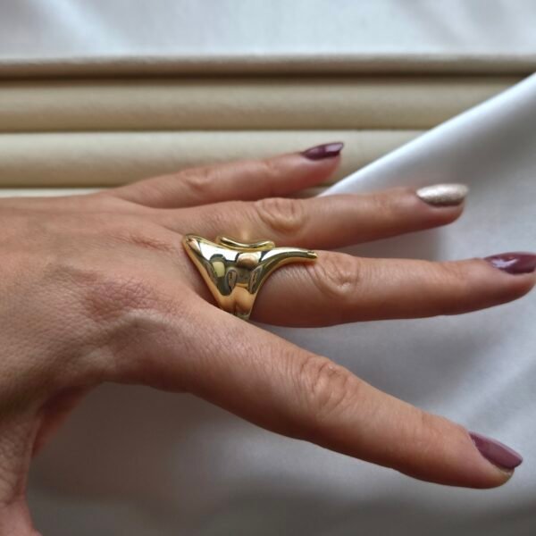 dalgali-gold-yuzuk-14-ayar-altin-kaplama-3 Dalgalı Gold Yüzük