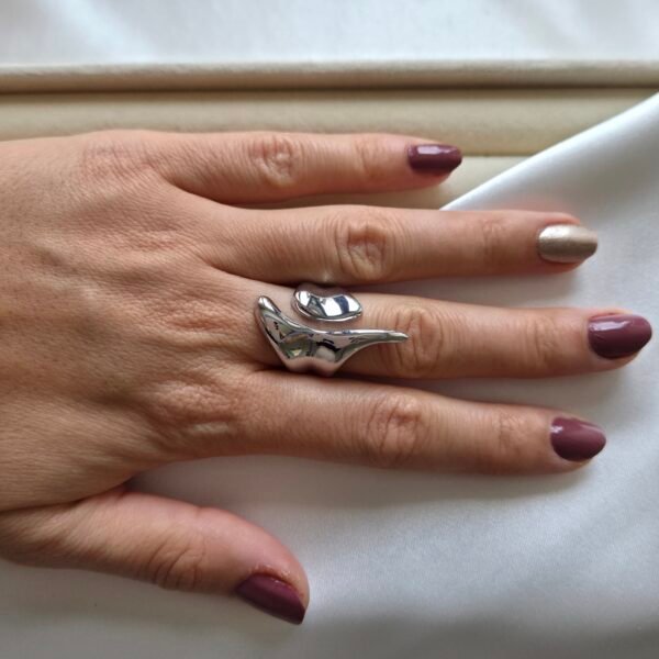 dalgali-silver-yuzuk-14-ayar-beyaz-altin-kaplama-2 Dalgalı Silver Yüzük