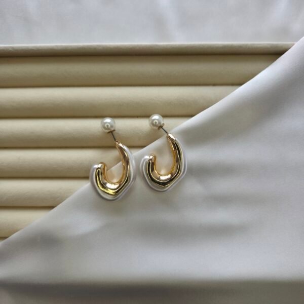 incili-oval-kupe-2 İncili Oval Küpe - Paslanmaz Çelik