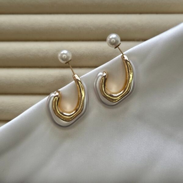 incili-oval-kupe-3 İncili Oval Küpe - Paslanmaz Çelik