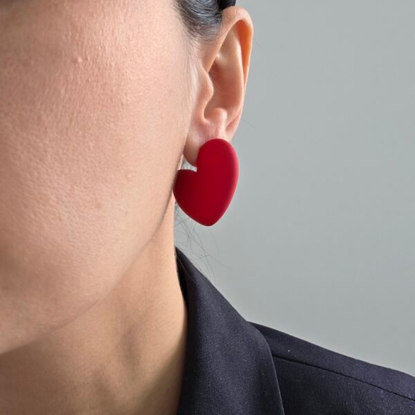 kadife-kirmizi-kalp-kupe-2 Kadife Kırmızı Kalp Küpe