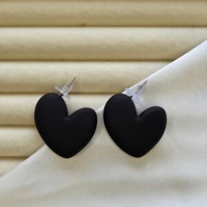 kadife-siyah-kalp-kupe-1 Kadife Siyah Kalp Küpe