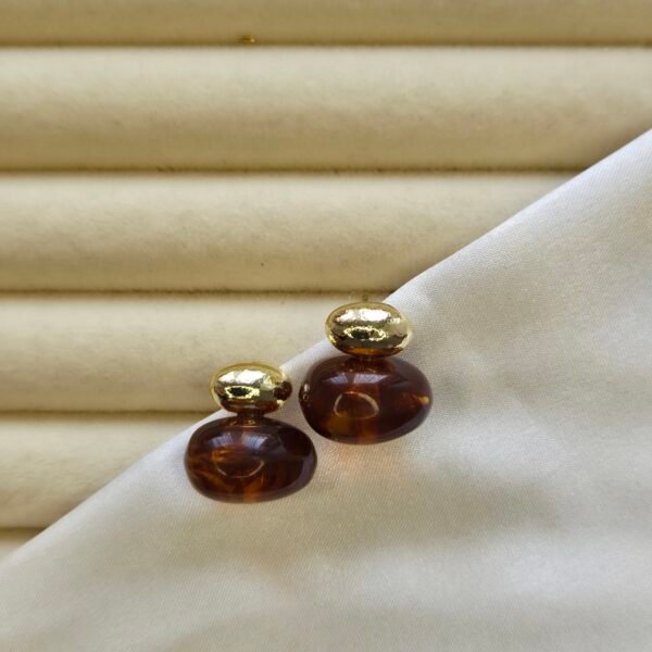 kehribar-damla-kupe-2 Kehribar Damla Küpe - Paslanmaz Çelik