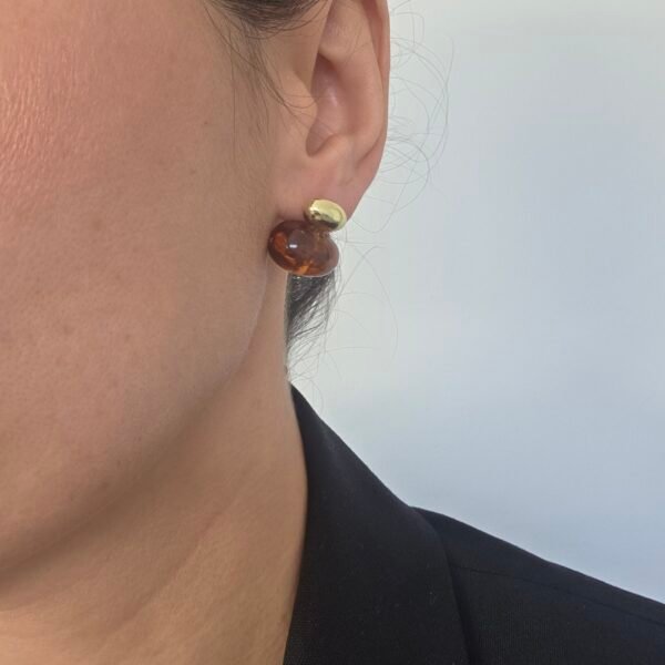 kehribar-damla-kupe-3 Kehribar Damla Küpe - Paslanmaz Çelik