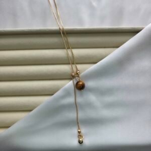 kehribar-dekolte-kolye-paslanmaz-celik-1 Kehribar Dekolte Kolye - Paslanmaz Çelik