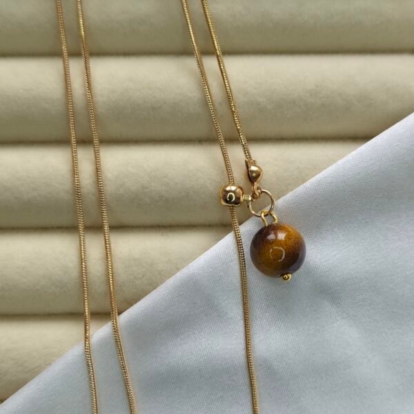 kehribar-dekolte-kolye-paslanmaz-celik-2 Kehribar Dekolte Kolye - Paslanmaz Çelik