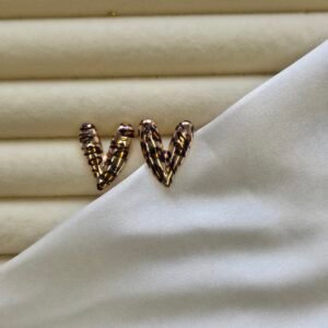 Leopar İnce Kalp Küpe