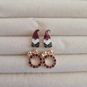 noel-kupe-kombini-cuce-ve-celenk-1 Noel Küpe Kombini - Cüce ve Çelenk