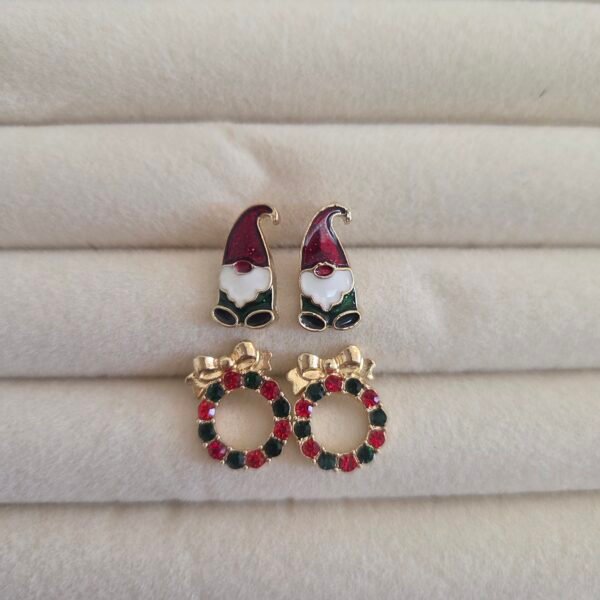 noel-kupe-kombini-cuce-ve-celenk-1 Noel Küpe Kombini - Cüce ve Çelenk