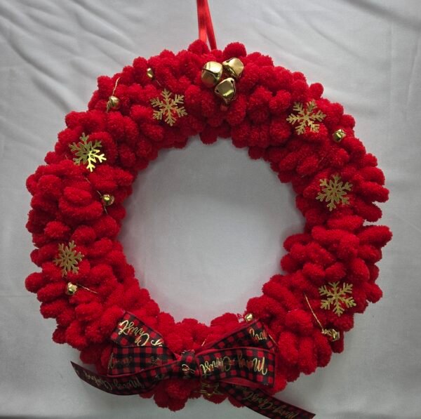 Puffy Kırmızı Noel Çelengi
