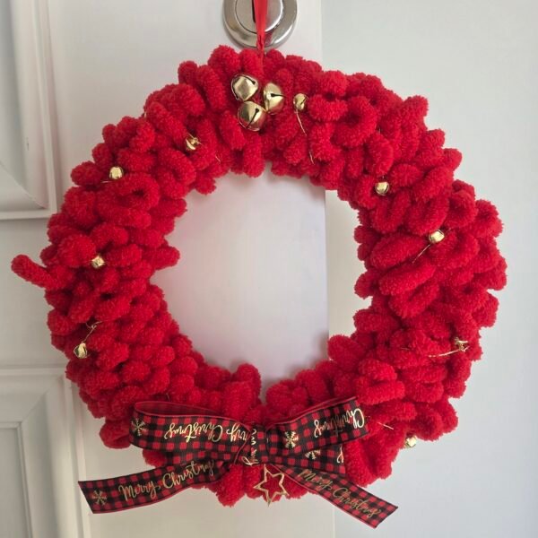 Puffy Kırmızı Noel Çelengi