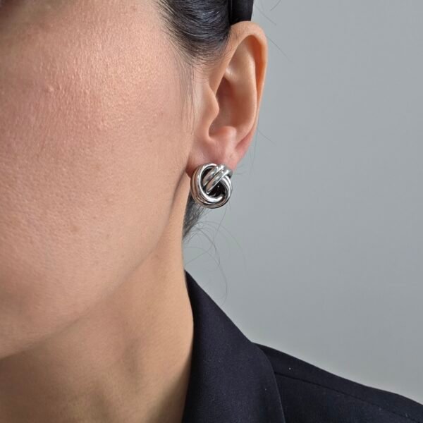 uclu-circle-silver-kupe-3 Üçlü Circle Silver Küpe - Paslanmaz Çelik