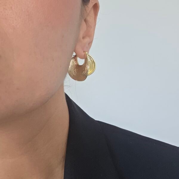 yelpaze-halka-kupe-3 Yelpaze Halka Küpe - Paslanmaz Çelik