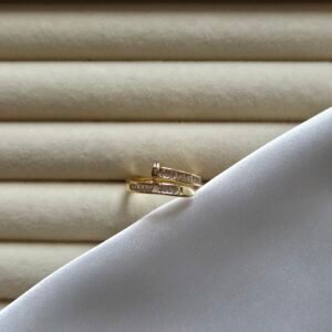 Zirkon Taşlı Çivi Yüzük - 14 Ayar Altın Kaplama