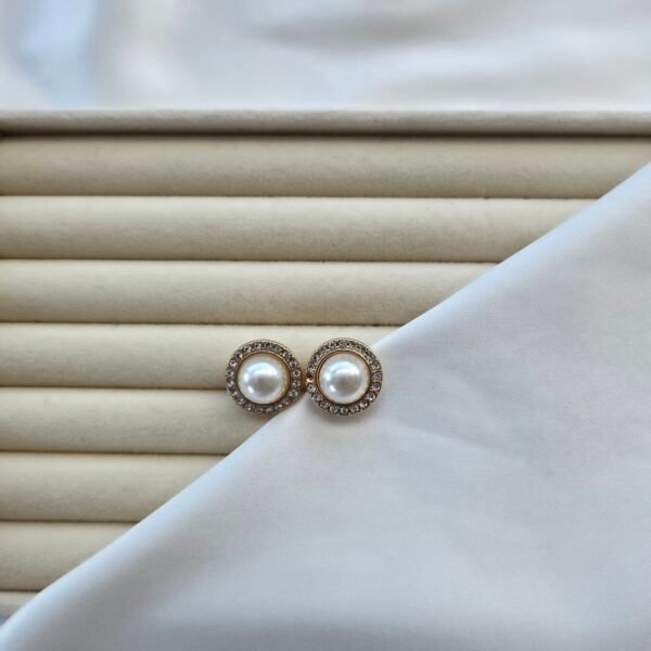 İnci Kol Düğmesi & Broş (2'li)