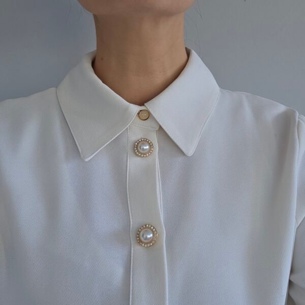 İnci Kol Düğmesi & Broş (2'li)