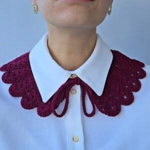 Bordo Dantel Yakalık