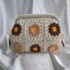 Tarçın Clutch - Kahverengi Çiçekli ve Burslu