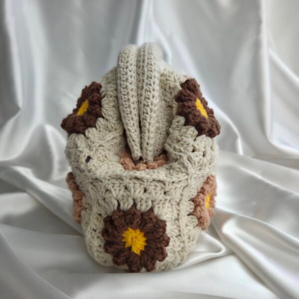 Tarçın Clutch - Kahverengi Çiçekli ve Burslu