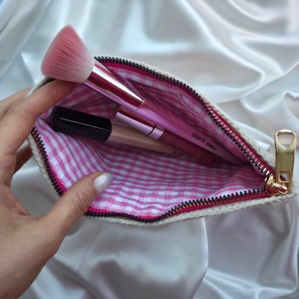 Pudra Mini Çanta - Kahverengi Çiçekli