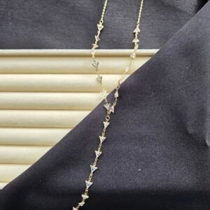 Kristal Üçgen Dekolte Kolye - Paslanmaz Çelik