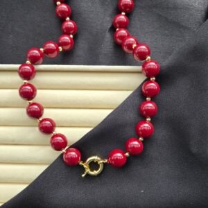 Özel Seri Bordo Gold Tasarım Choker Kolye