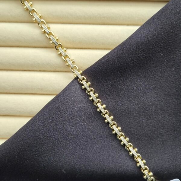 Özel Seri Baget Taşlı Gourmet Bileklik - 14K Altın Kaplama