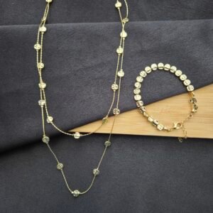 Double Glow Dekolte Kolye - 14k Altın Kaplama