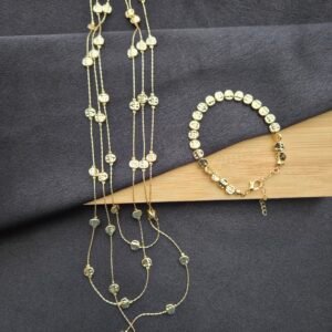 Triple Glow Dekolte Kolye - 14k Altın Kaplama