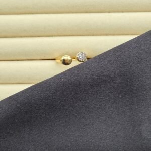 Özel Seri İkili Tasarım Zirkon Taşlı Yüzük - 14K Altın Kaplama