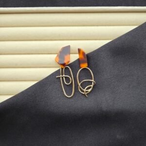 Geometrik ZR Model Leopar Küpe