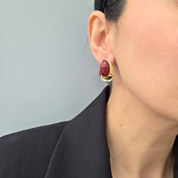 20260209_114831 Özel Seri MNG Model Bordo Oval Küpe