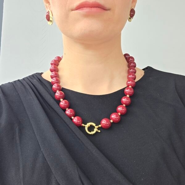 20260209_115658 Özel Seri Bordo Gold Tasarım Choker Kolye