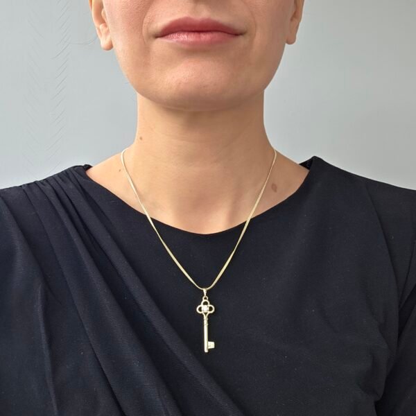 Özel Seri Golden Key Kolye - 14K Altın Kaplama