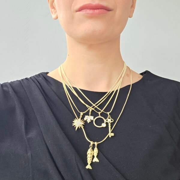 Özel Seri Golden Key Kolye - 14K Altın Kaplama