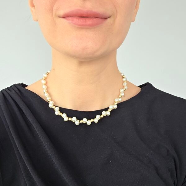 İncili Örme Choker Kolye