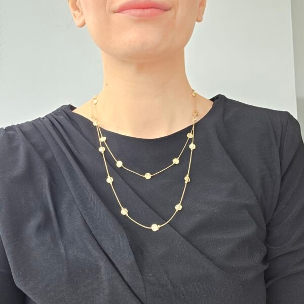 Double Glow Dekolte Kolye - 14k Altın Kaplama