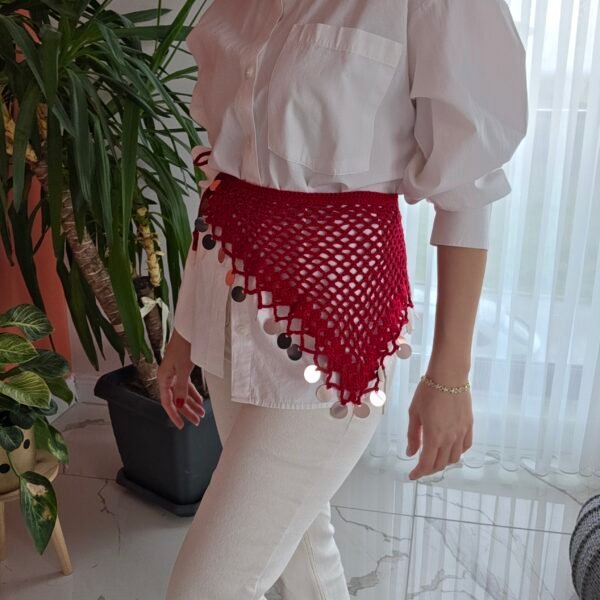 Pullu çok Fonksiyonlu Kırmızı Bandana